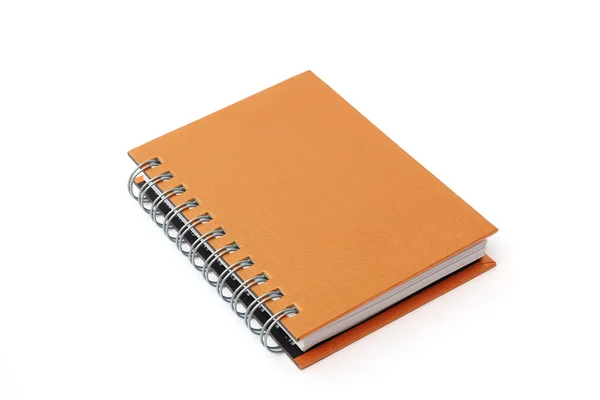 Caderno marrom isolado no fundo branco — Fotografia de Stock