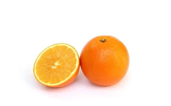 Ripe orange isolated on white background — Stock Photo, Image