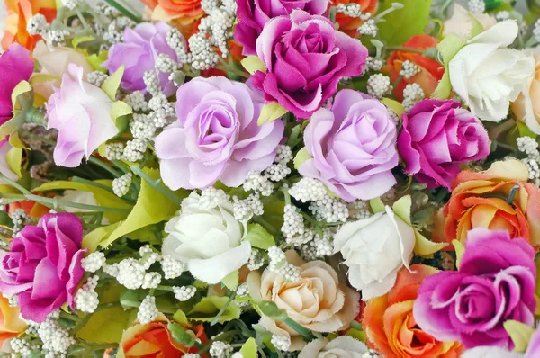 Boeket van roze bloemen achtergrond Rechtenvrije Stockfoto's