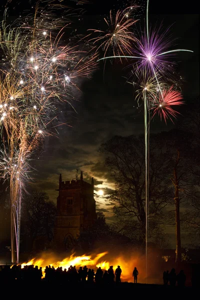 Exibição de fogo de artifício - 5 de novembro - Inglaterra — Fotografia de Stock