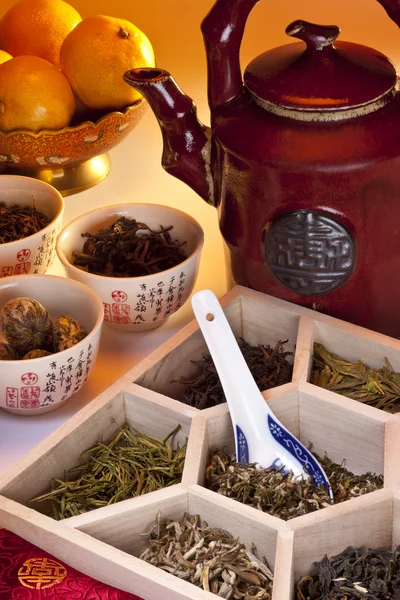 Čínské bylinné čaje — Stock fotografie