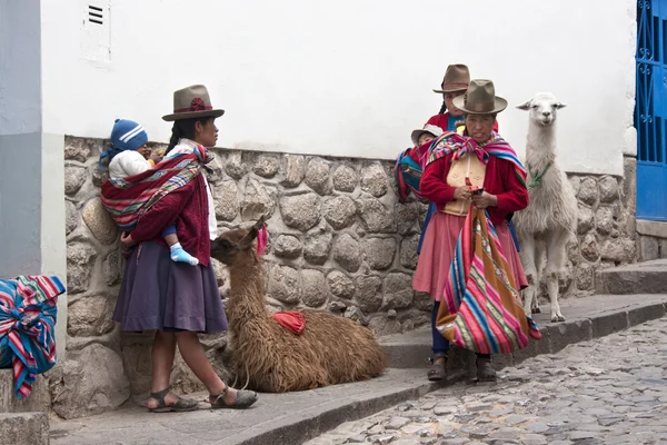 Peruvianske kvinder i Cuzco - Peru - Stock-foto