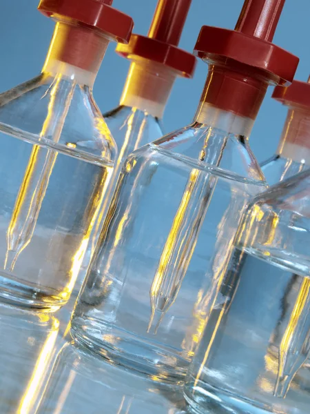 Chemical reagent bottles — Stock Photo, Image