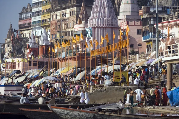 Varanasi Hindu Ghats - India — Stock Photo, Image