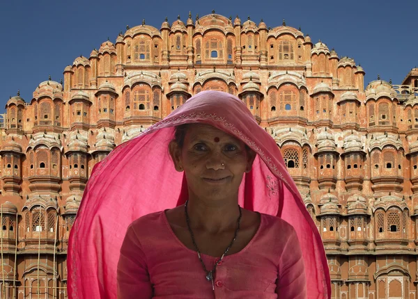 Hintli kadın - rüzgarlar palace - jaipur - Hindistan — Stok fotoğraf
