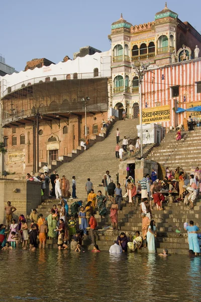 Hindoe ghats - varanasi - india — Stockfoto