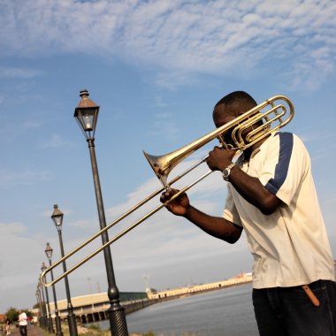 sokak müzisyeni - Fransız çeyrek - new orleans - ABD