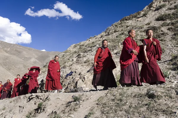 Les moines bouddhistes - Tibet — Photo