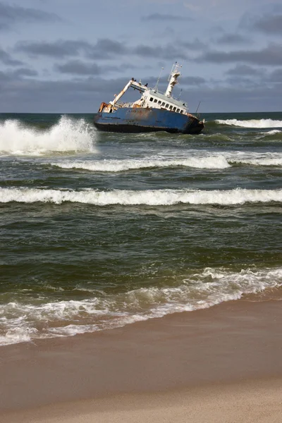 Schipbreuk - skeleton coast - Namibië — Stockfoto