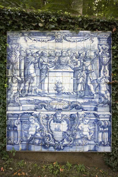 Delft plaque - botanischer Jardim auf der Insel Madeira — Stockfoto