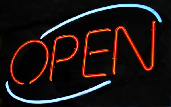 Neon 'Open' sign — Stock Photo, Image