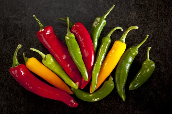 Selectie van chili peppers — Stockfoto