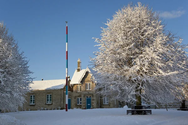 Winter - dorp groen - north yorkshire - Engeland — Stockfoto