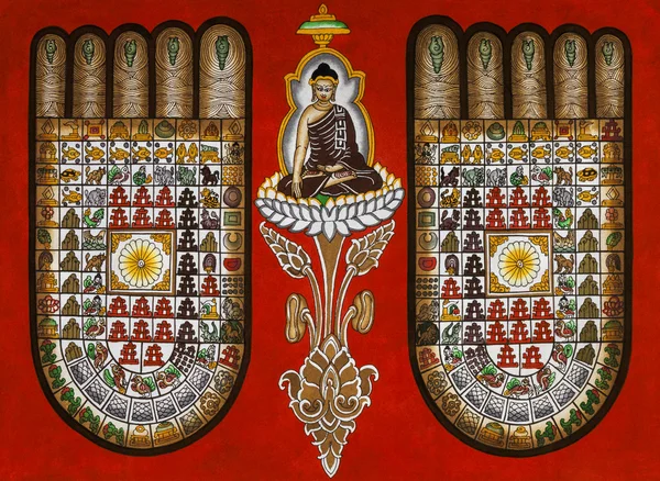 Buddhism - Burmese Sand Painting — Stock Photo, Image