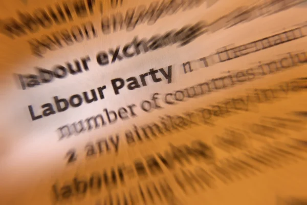 Labour Party - Dictionary Definition — Stock Photo, Image