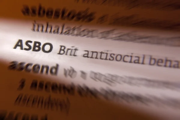 ASBO - Dictionary Definition — Stock Photo, Image