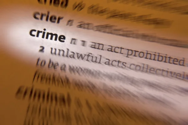 Crime - Dictionary Definition — Stock Photo, Image