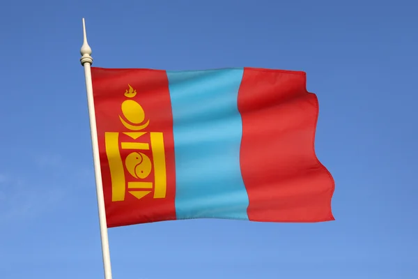 Bandeira da Mongólia - Ásia Central — Fotografia de Stock
