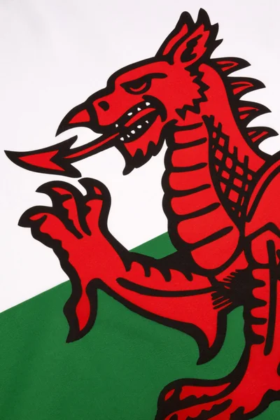 Detail on the flag of Wales - United Kingdom — Stock Photo, Image