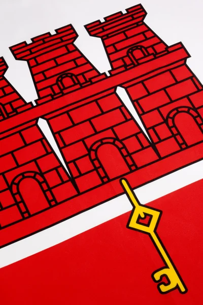 Detail on the flag of Gibraltar — Stock Photo, Image