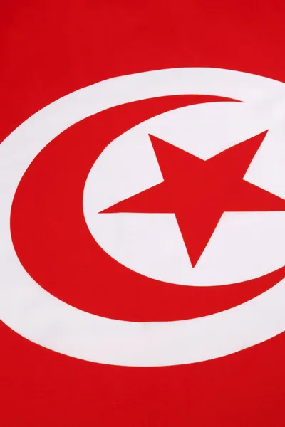 Detail on the flag of Tunisia — Stock Photo, Image