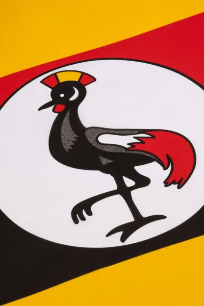 Detalhe sobre a bandeira de Uganda — Fotografia de Stock