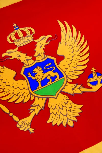 Detail on the flag of Montenegro - Europe — Stock Photo, Image