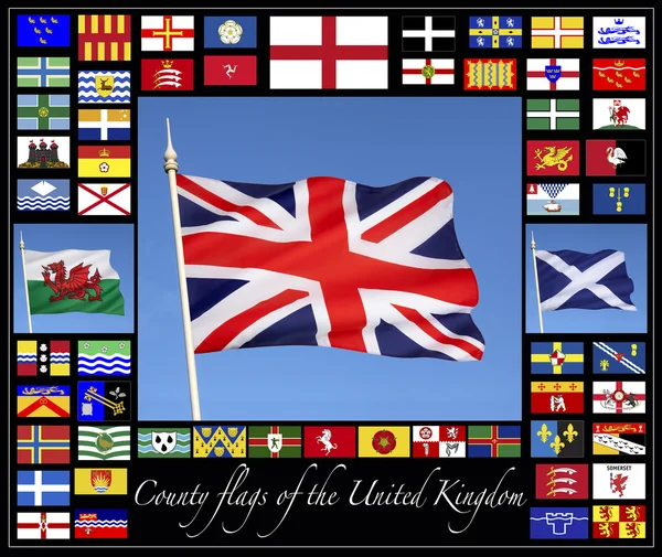 Νομών σημαίες του Ηνωμένου Βασιλείου — Φωτογραφία Αρχείου