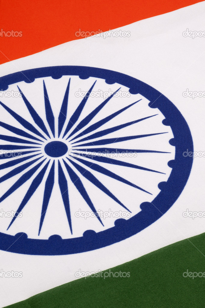 Detail on the flag of India
