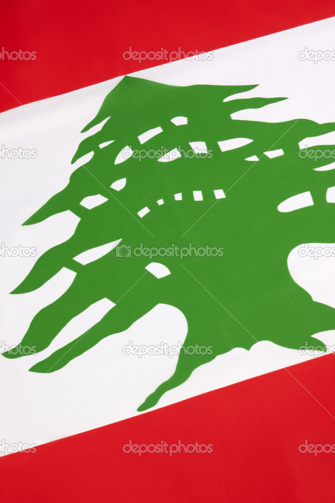 Detail on the flag of Lebanon