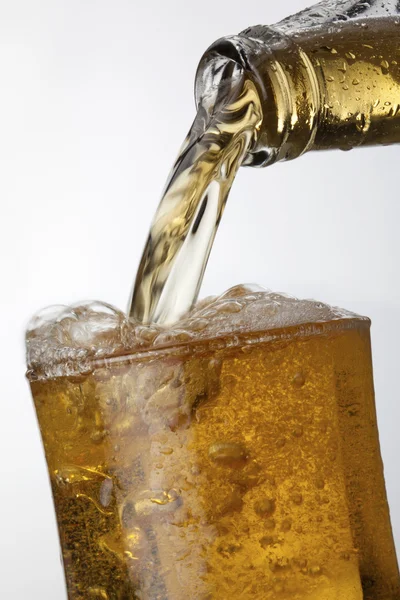 Pouring Apple Cider from a bottle — Stock Photo, Image