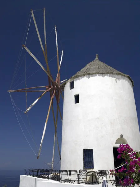 Windmill - Island of Santorini - Greece — Stock Photo, Image