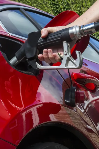 Pumping Gas - Filling a car with fuel — Stock Photo, Image