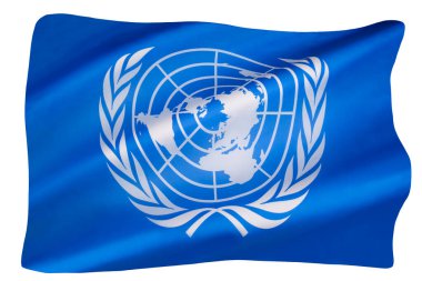Birleşmiş Milletler bayrağı - 20 Ekim 1947 'de kabul edildi ve soluk mavi arka planda Birleşmiş Milletler' in resmi ambleminden oluşmaktadır.. 