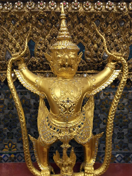 Szczegóły Świątyni Wat Phra Kaeo Kompleksie Grand Palace Bangkoku Tajlandia — Zdjęcie stockowe