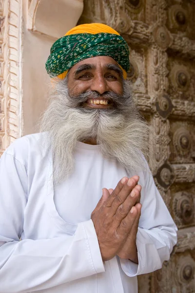 Indischer Mann Der Stadt Jaipur Rajasthan Indien — Stockfoto