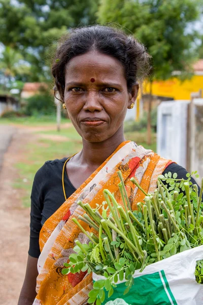 Indiase Vrouw Stad Kochi Cochin Tamil Nadu Regio Van Zuid — Stockfoto