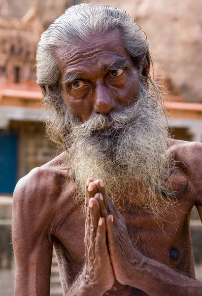 Hindu Sadhu Homem Santo Karakudi Região Chettinad Tamil Nadu Sul — Fotografia de Stock