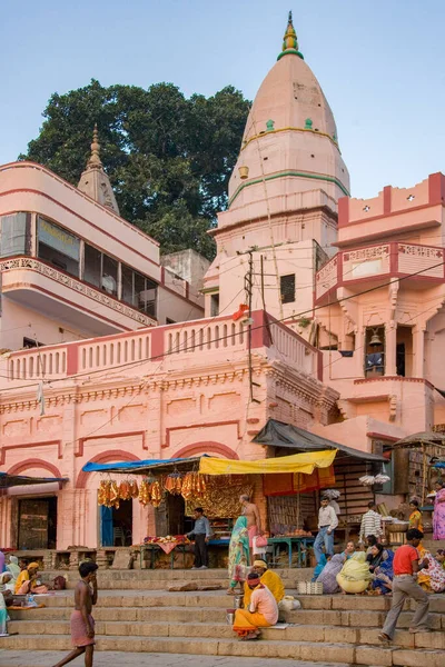 Templo Hindú Los Ghats Hindúes Ciudad Varanasi India —  Fotos de Stock