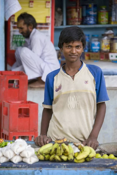 Jonge Winkelier Stad Udaipur Staat Rajasthan India — Stockfoto
