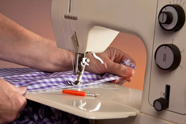 Sewing Machine Machine Used Sew Fabric Materials Together Thread Sewing — Stock Photo, Image