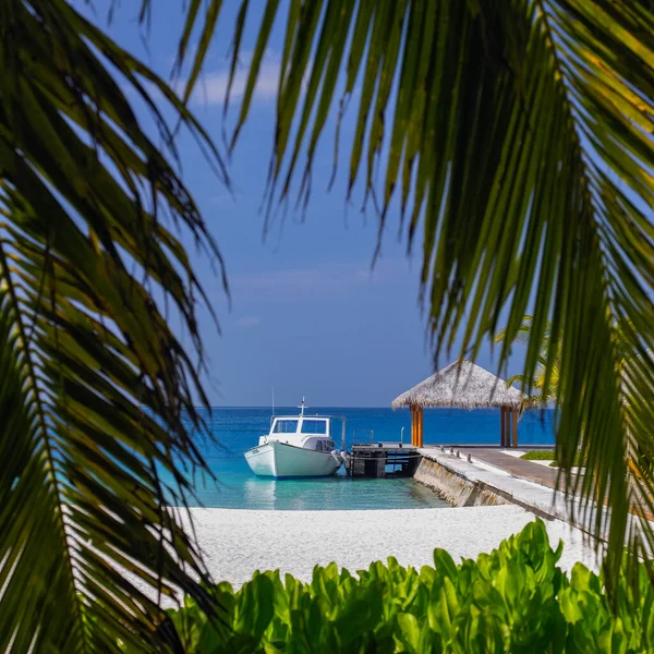 Resort Lusso Nell Atollo South Ari Nelle Maldive Oceano Indiano — Foto Stock