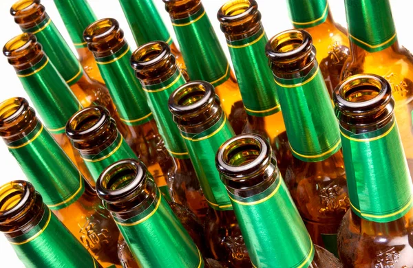 Empty Beer Lager Bottles Recycling — Stock Photo, Image