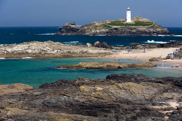 Devon Inglaterra Faro Hartland Point Costa Norte Devon Reino Unido — Foto de Stock