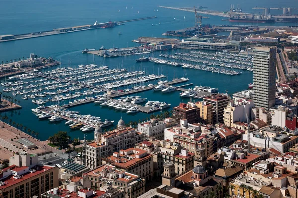 Spanya Nın Costa Blanca Kentindeki Alicante Şehrindeki Liman Yat Marinası — Stok fotoğraf