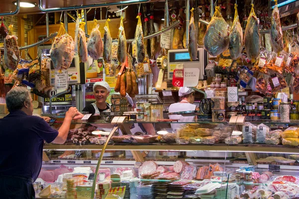 Famoso Mercato Alimentare San Giuseppe Nel Quartiere Eixample Barcellona Nella — Foto Stock