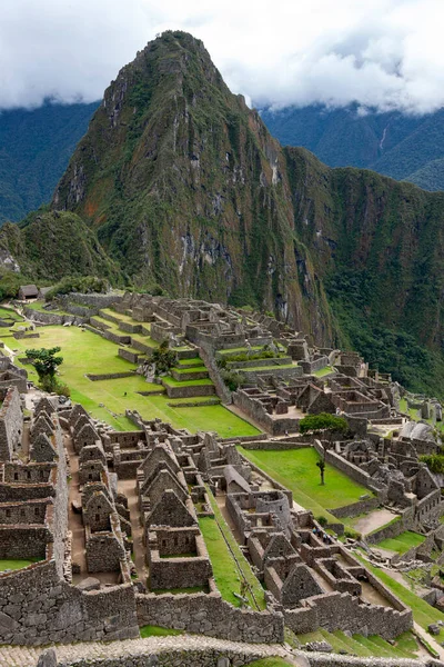 Die Inka Stadt Machu Picchu Peru Obwohl Sie Vor Ort — Stockfoto