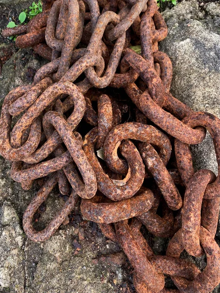 Corrosion Pile Rusty Old Chains — 图库照片
