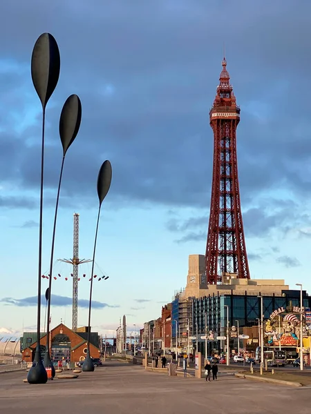 블랙풀 Blackpool Tower Blackpool 북서부 해안에 랭커셔군의 휴양지이다 — 스톡 사진