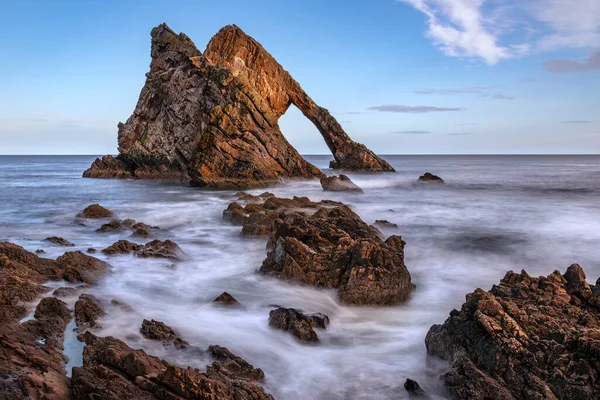 Bow Fiddle Rock Une Arche Mer Naturelle Près Portknockie Sur — Photo